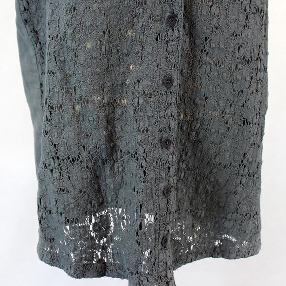 CMC Color Me Cotton Art to Wear Gauze shirt top tunic vest lace Small Made USA - Picture 3 of 7